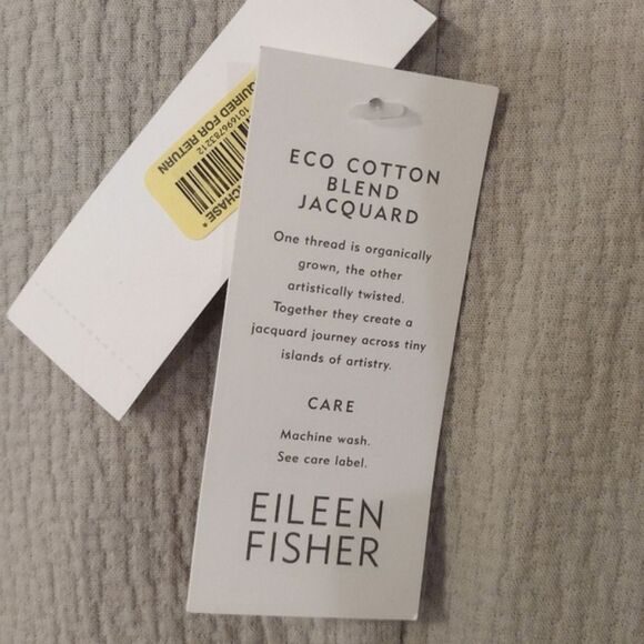 NWT Eileen Fisher Women's Size Large Eco Cotton Blend Jacquard Button Up Jacket - Picture 8 of 12